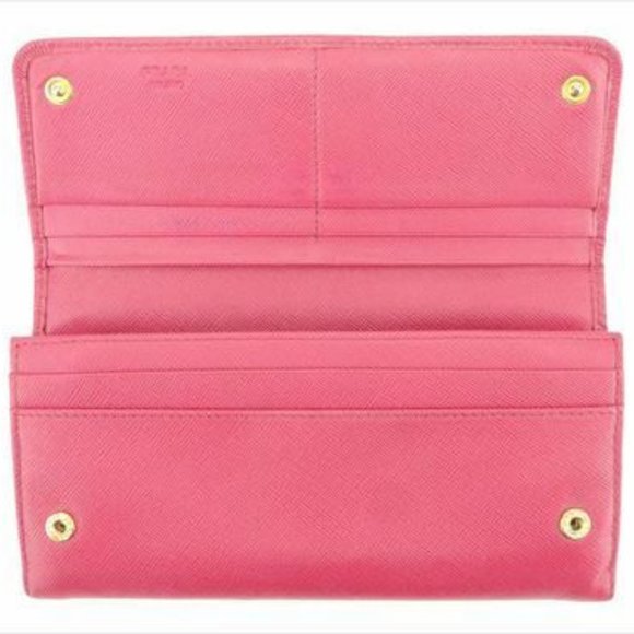 Prada Wallet Purse Long Wallet Pink leather Woman Authentic Used S952 - Picture 5 of 9